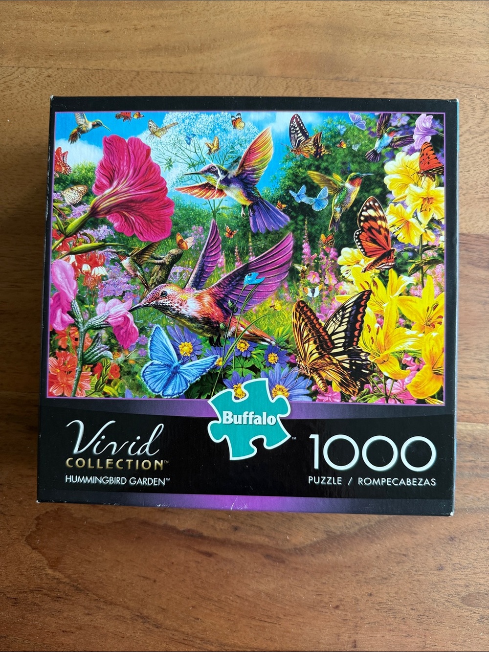 Buffalo 1000 piece Hummingbird Garden puzzle.  Complete
